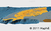 Political Panoramic Map of Pinar del Rio, darken