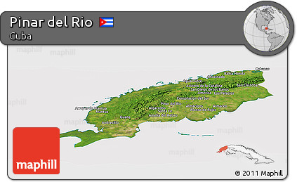 Satellite Panoramic Map of Pinar Del Rio, cropped outside