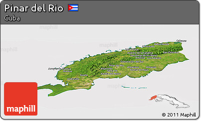 Satellite Panoramic Map of Pinar Del Rio, cropped outside