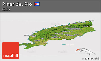 Satellite Panoramic Map of Pinar Del Rio, cropped outside
