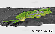 Satellite Panoramic Map of Pinar del Rio, darken, desaturated
