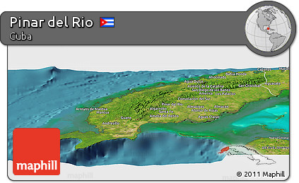 Satellite Panoramic Map of Pinar Del Rio