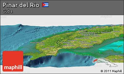 Satellite Panoramic Map of Pinar Del Rio