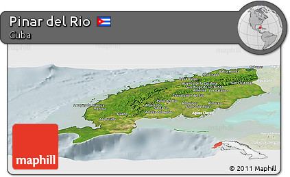 Satellite Panoramic Map of Pinar Del Rio, lighten