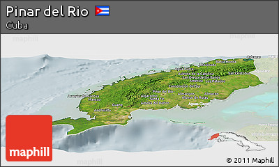 Satellite Panoramic Map of Pinar Del Rio, lighten