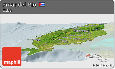 Satellite Panoramic Map of Pinar Del Rio, lighten