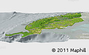 Satellite Panoramic Map of Pinar del Rio, lighten, semi-desaturated