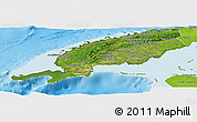 Satellite Panoramic Map of Pinar del Rio, physical outside