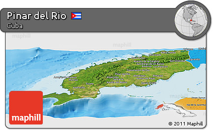 Satellite Panoramic Map of Pinar Del Rio, political outside