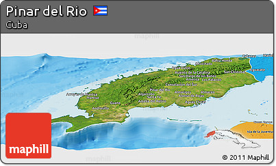 Satellite Panoramic Map of Pinar Del Rio, political outside