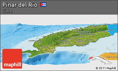 Satellite Panoramic Map of Pinar Del Rio, political outside