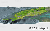 Satellite Panoramic Map of Pinar del Rio, semi-desaturated