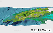 Satellite Panoramic Map of Pinar del Rio, single color outside