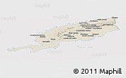 Shaded Relief Panoramic Map of Pinar del Rio, cropped outside