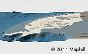 Shaded Relief Panoramic Map of Pinar del Rio, darken