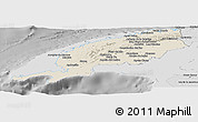 Shaded Relief Panoramic Map of Pinar del Rio, desaturated