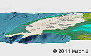 Shaded Relief Panoramic Map of Pinar del Rio, satellite outside