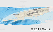 Shaded Relief Panoramic Map of Pinar del Rio, single color outside