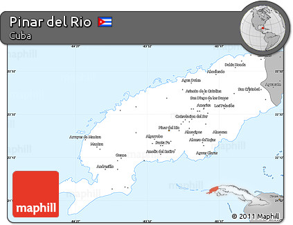 Gray Simple Map of Pinar Del Rio