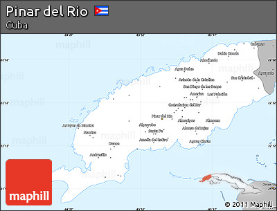 Gray Simple Map of Pinar Del Rio