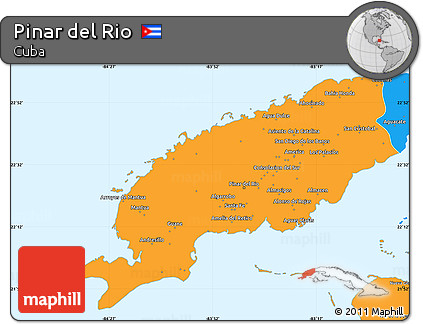 Political Simple Map of Pinar Del Rio