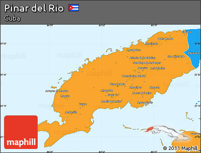 Political Simple Map of Pinar Del Rio