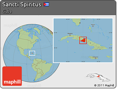 Savanna Style Location Map of Sancti Spiritus