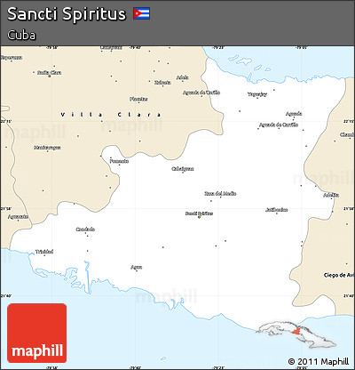 Classic Style Simple Map of Sancti Spiritus