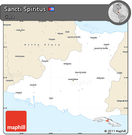 Classic Style Simple Map of Sancti Spiritus