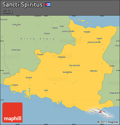 Savanna Style Simple Map of Sancti Spiritus