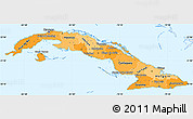 Political Shades Simple Map of Cuba, single color outside