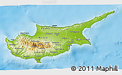 Physical 3D Map of Cyprus, darken, land only