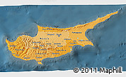 Political Shades 3D Map of Cyprus, darken