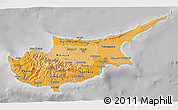 Political Shades 3D Map of Cyprus, desaturated