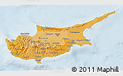 Political Shades 3D Map of Cyprus, lighten