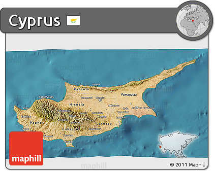 Satellite 3D Map of Cyprus