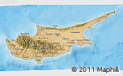 Satellite 3D Map of Cyprus, political outside
