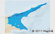 Political 3D Map of Famagusta, lighten
