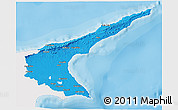 Political 3D Map of Famagusta, single color outside