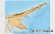 Satellite 3D Map of Famagusta, shaded relief outside