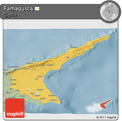 Savanna Style 3D Map of Famagusta