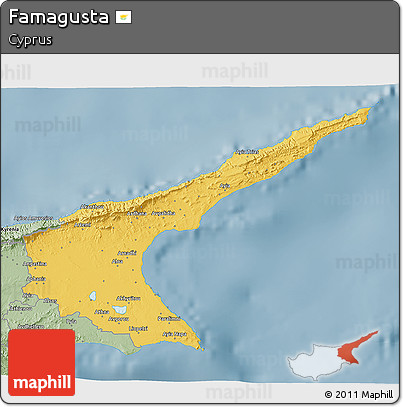 Savanna Style 3D Map of Famagusta