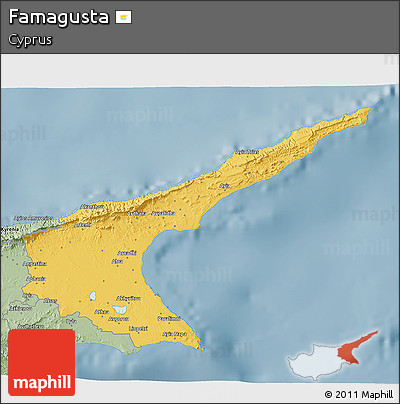 Savanna Style 3D Map of Famagusta