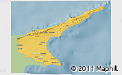 Savanna Style 3D Map of Famagusta, single color outside