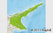 Physical Map of Famagusta, shaded relief outside