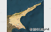 Satellite Map of Famagusta, darken