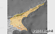 Satellite Map of Famagusta, desaturated