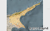 Satellite Map of Famagusta, semi-desaturated