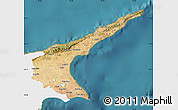 Satellite Map of Famagusta, single color outside