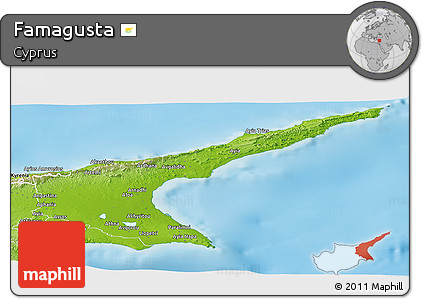Physical Panoramic Map of Famagusta